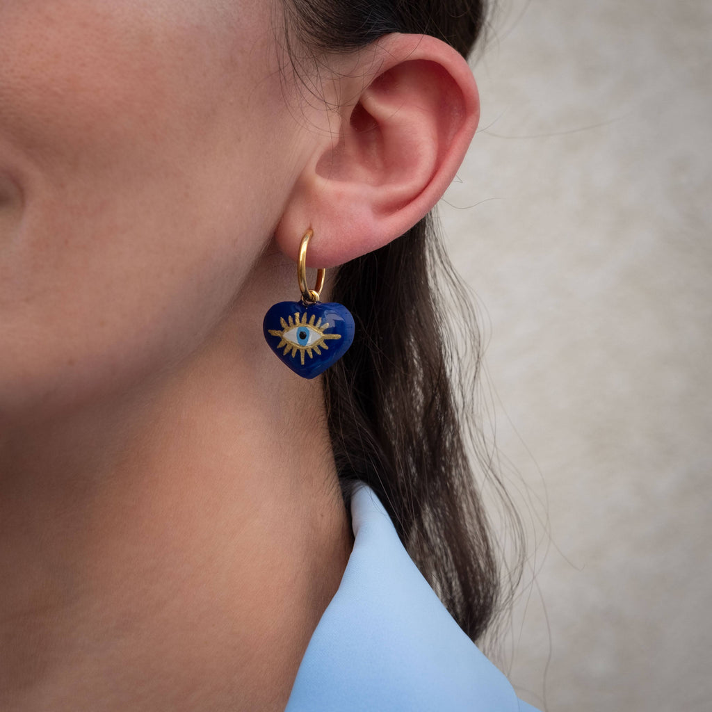 Evil Eye Heart Earrings 🧿