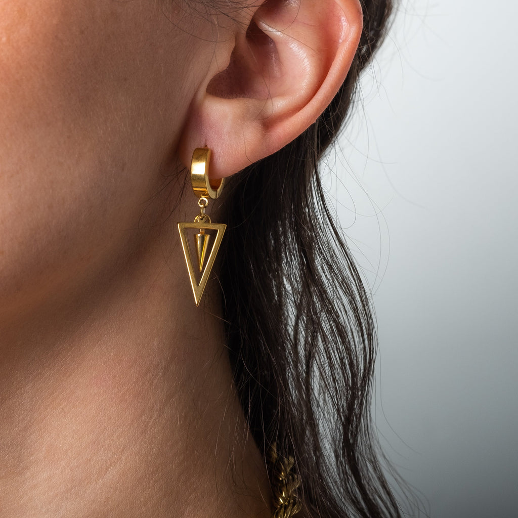 Gold Triangle Hoops