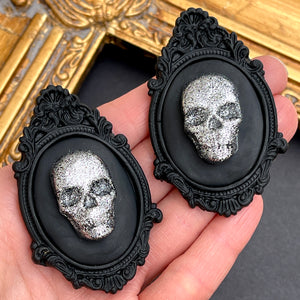 Vintage Skull Earrings- Diamond
