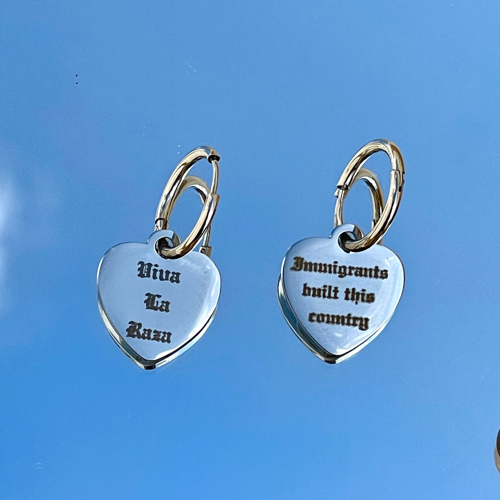 Viva La Raza Earrings- Silver