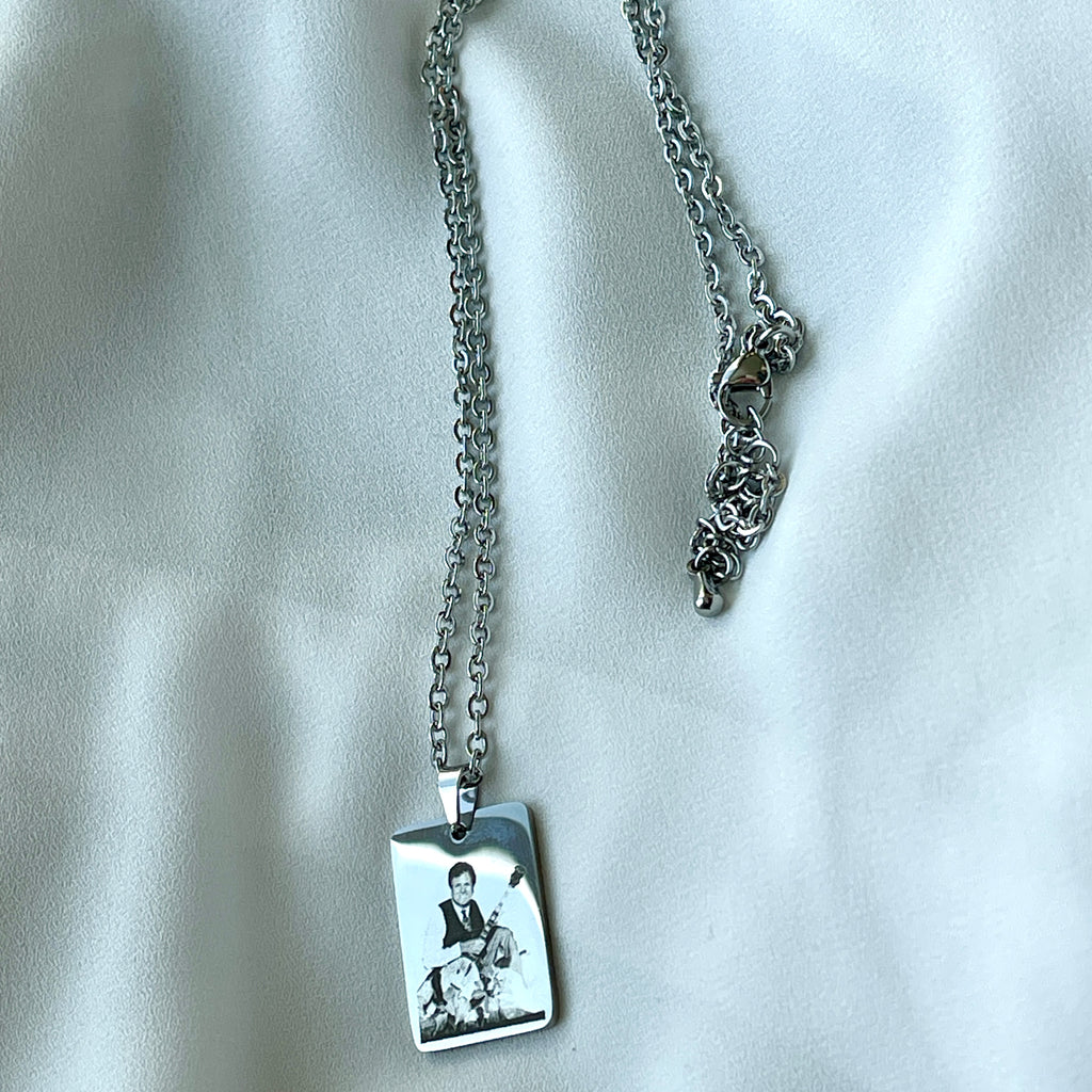 Portrait Square Necklace- Silver