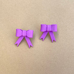 Fuchsia Bow Studs 💜