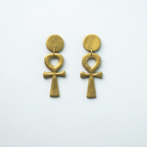 Gold Ankh - Earrings