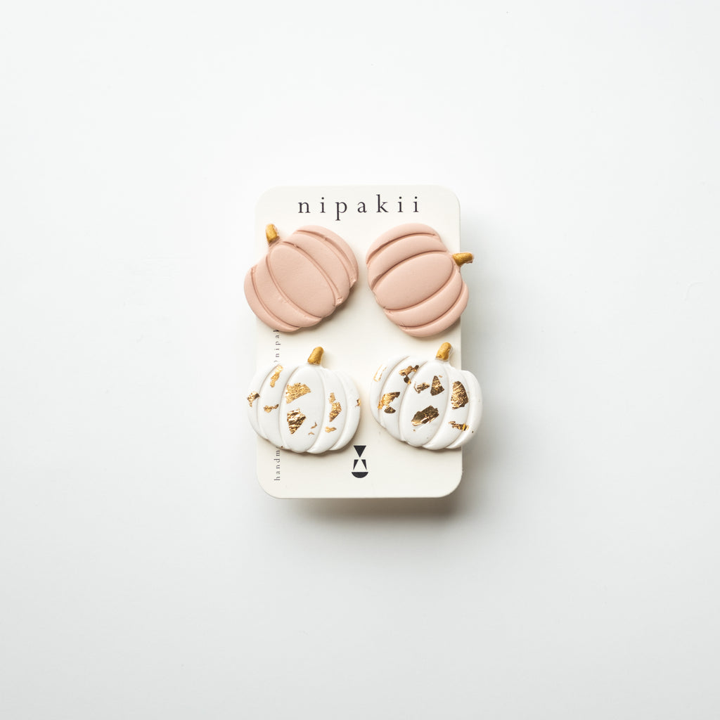 Must Have - Pink and Gold Spec Pumpkin Studs