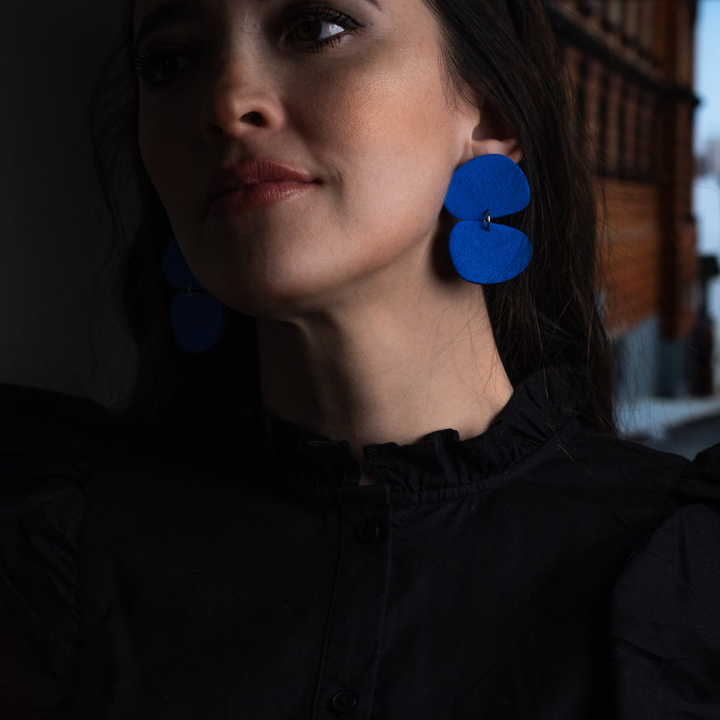 Stepping Stone Earrings - Bold Blue