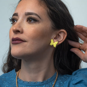Butterfly Studs - Yellow and Blue