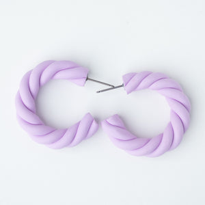 Twisted Medium Hoop - Pastel Purple