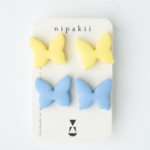 Butterfly Studs - Yellow and Blue