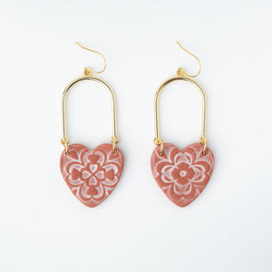 Gold Arch Hearts- terracota