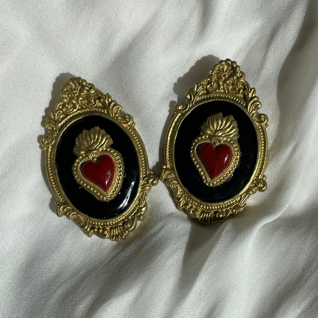 Vintage Sacred Heart Studs